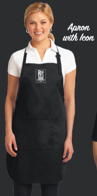 Black Apron with Embroidered Logo